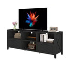 Mueble de TV de estilo rústico de 70 pulgadas para televisores de 60/70/80 pulgadas, centro de entretenimiento LED con armarios de almacenamiento, consola multimedia para sala de estar