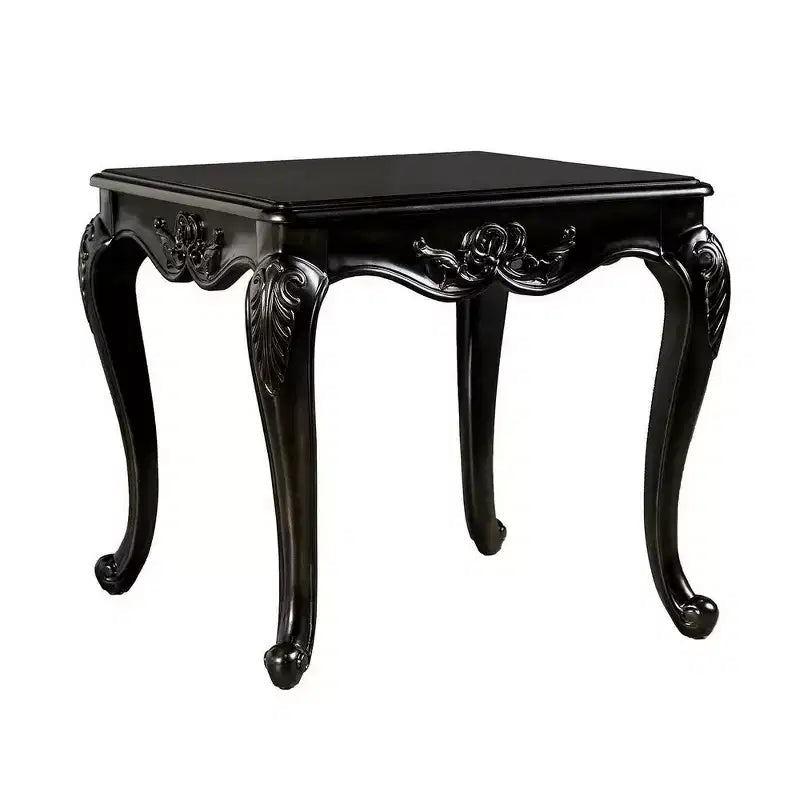 Royal Hampton Side End Table, 29 Inch, Classic Cabriole Legs, Dark Brown Solid Wood