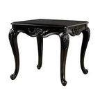 Mesa auxiliar, 29 pulgadas, patas cabriolé clásicas, madera maciza marrón oscuro