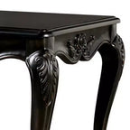 Mesa auxiliar, 29 pulgadas, patas cabriolé clásicas, madera maciza marrón oscuro