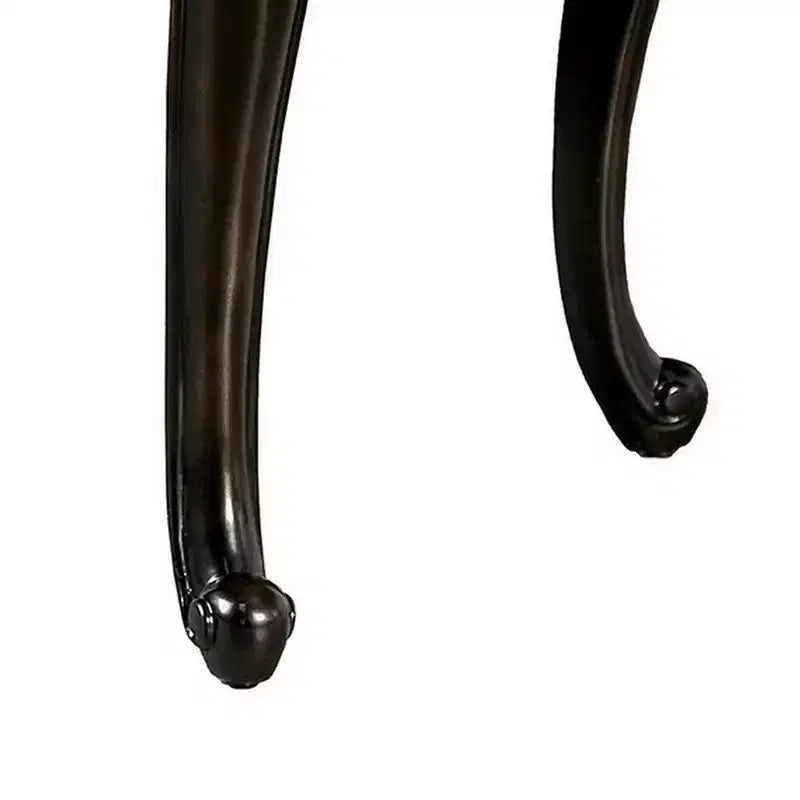 Mesa auxiliar, 29 pulgadas, patas cabriolé clásicas, madera maciza marrón oscuro