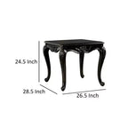 Mesa auxiliar, 29 pulgadas, patas cabriolé clásicas, madera maciza marrón oscuro