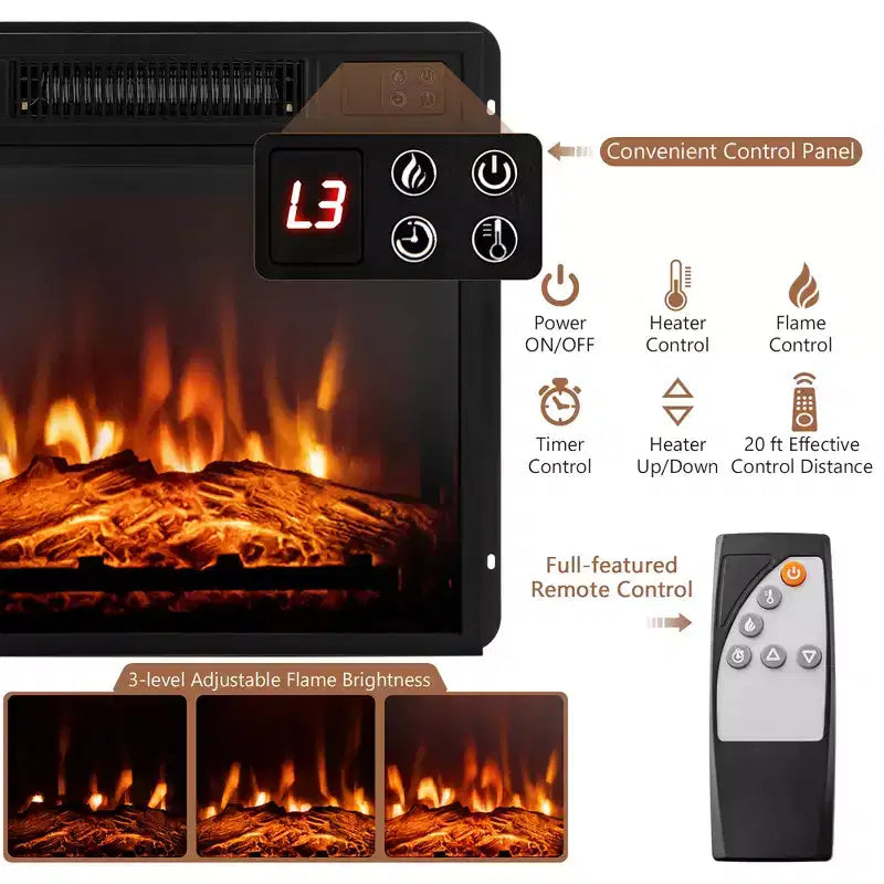 Mueble TV Consola de 48" con Chimenea Centro de Entretenimiento para Sala
