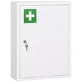 16 x 21 Lockable Medicine Cabinet, 3 Tier Steel Medical Wall Box with 2 Keys and Shelves for Bathroom