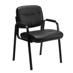 TUYOHW Reception Chair No Wheels,Classic PU Leather Guest Chair with Padded Armrests,250LB Capacity for Office