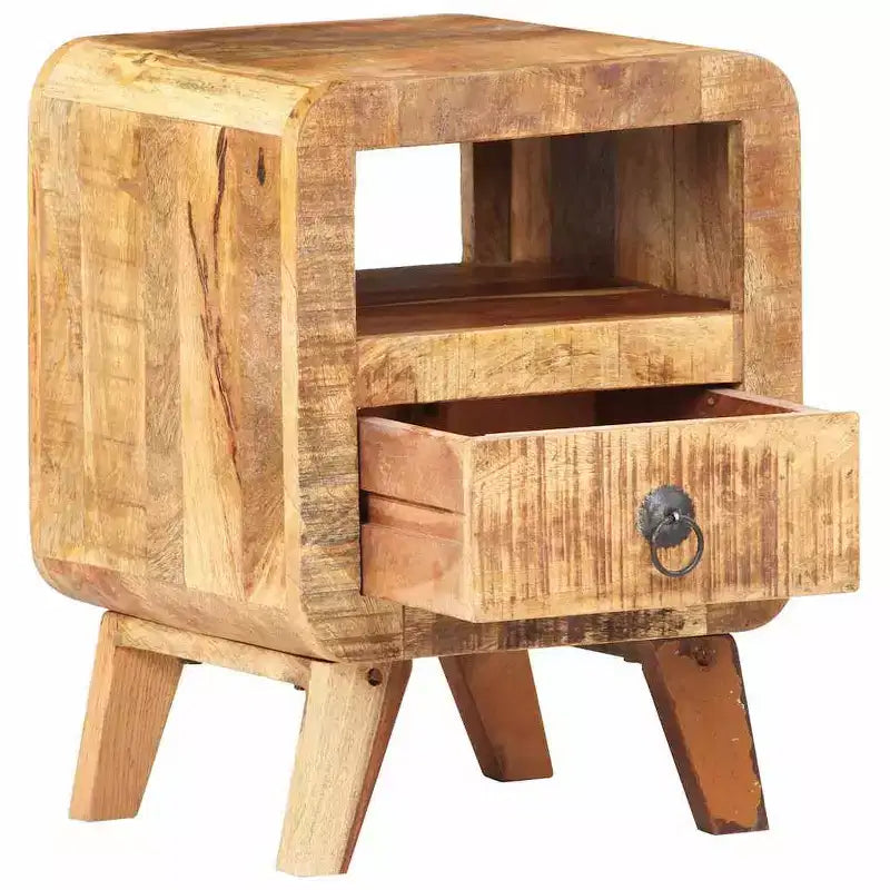 Mesa auxiliar/de noche con patas de madera maciza para dormitorio