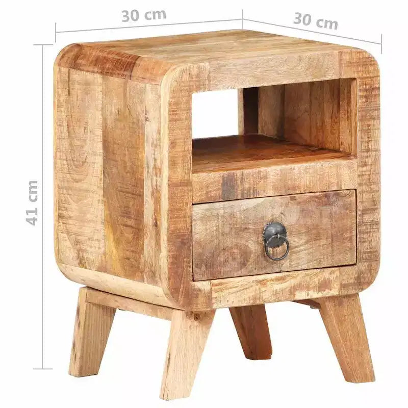 Mesa auxiliar/de noche con patas de madera maciza para dormitorio
