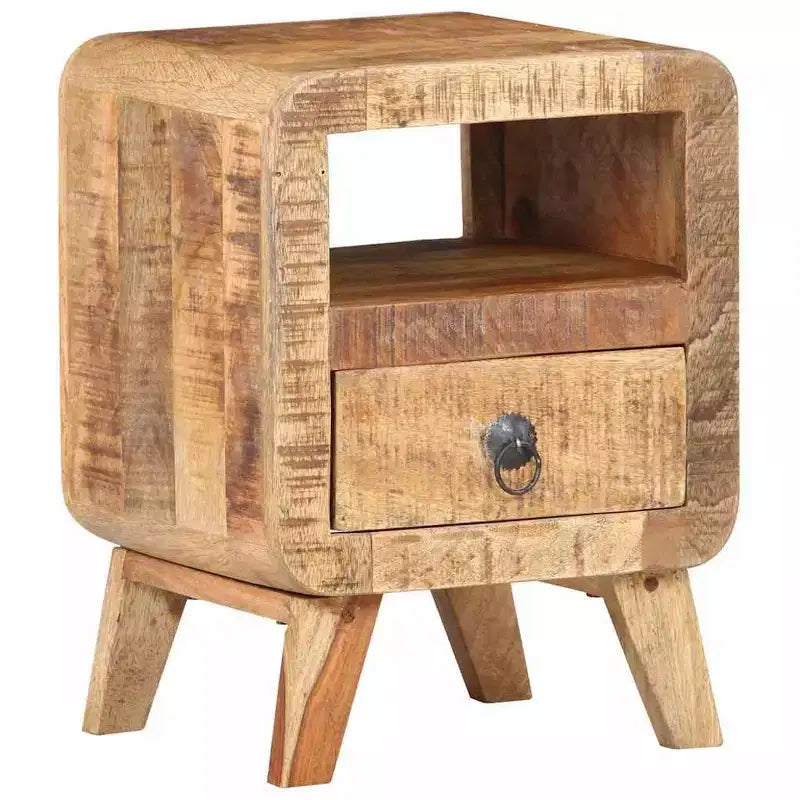 Mesa auxiliar/de noche con patas de madera maciza para dormitorio