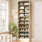 Besiost Shoe Storage Cabinet, 10-Tier Shoe Rack With Drawers