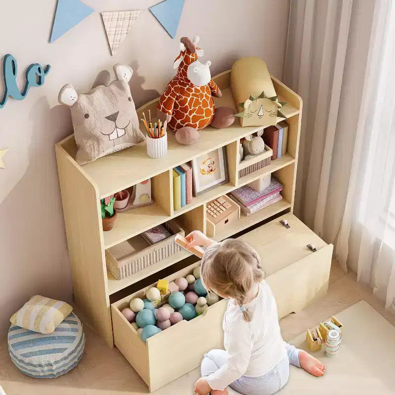 Organizador de almacenamiento de juguetes, estantería para niños, mueble de almacenamiento de juguetes, estantería para niños pequeños para habitación infantil, dormitorio, guardería, sala de estar