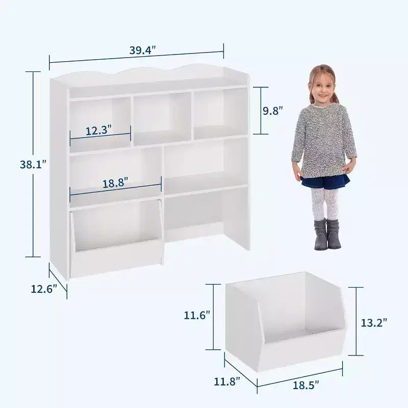 Organizador de almacenamiento de juguetes, estantería para niños, mueble de almacenamiento de juguetes, estantería para niños pequeños para habitación infantil, dormitorio, guardería, sala de estar