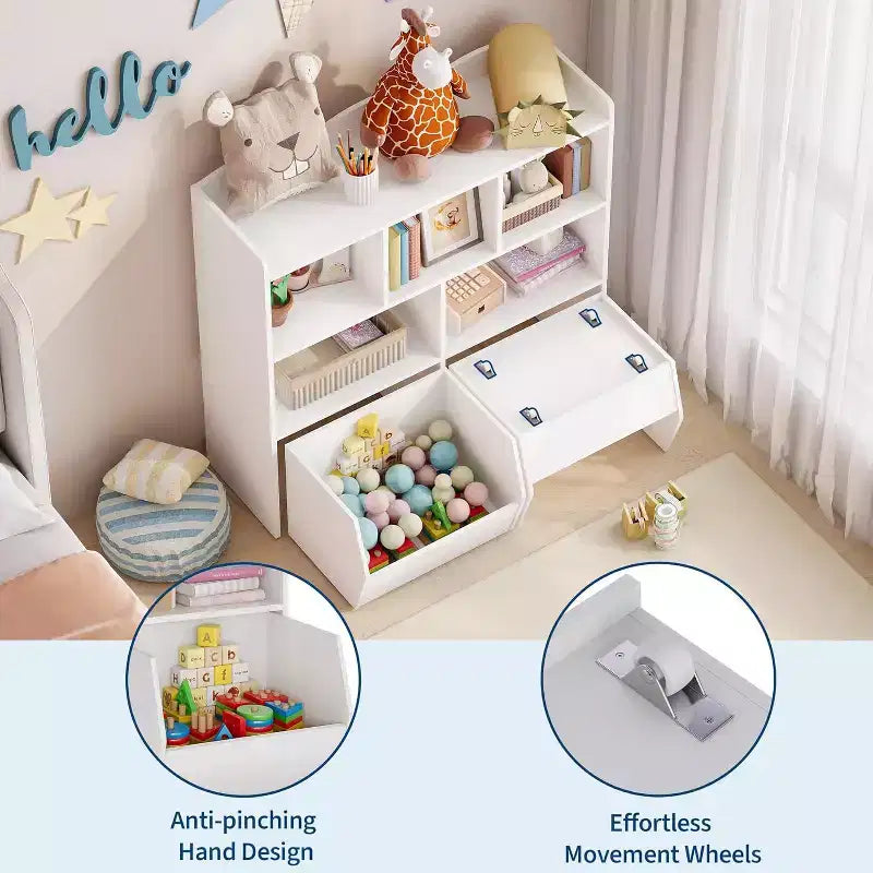 Organizador de almacenamiento de juguetes, estantería para niños, mueble de almacenamiento de juguetes, estantería para niños pequeños para habitación infantil, dormitorio, guardería, sala de estar
