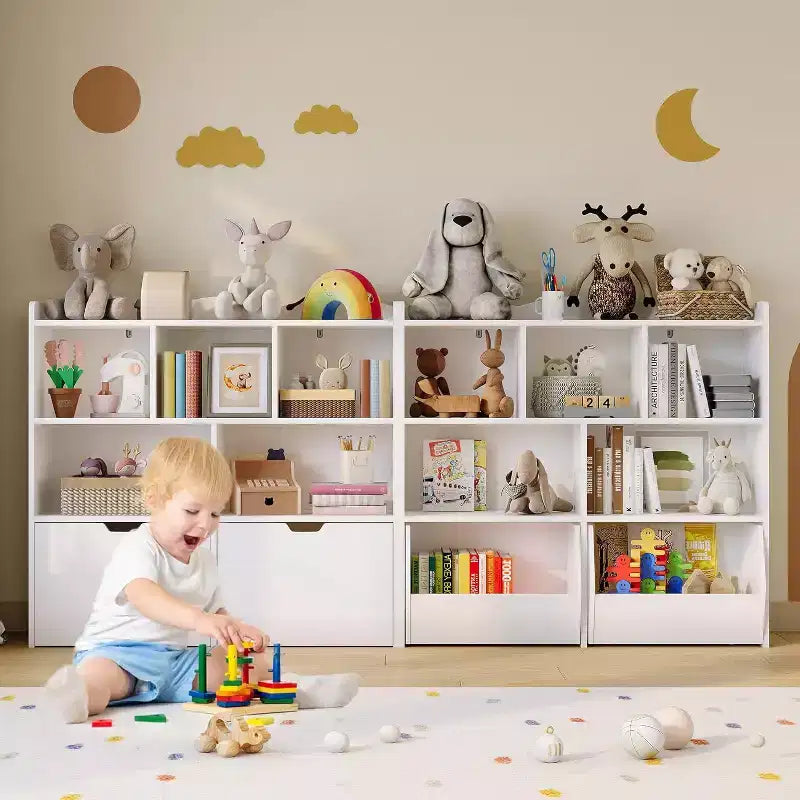 Organizador de almacenamiento de juguetes, estantería para niños, mueble de almacenamiento de juguetes, estantería para niños pequeños para habitación infantil, dormitorio, guardería, sala de estar