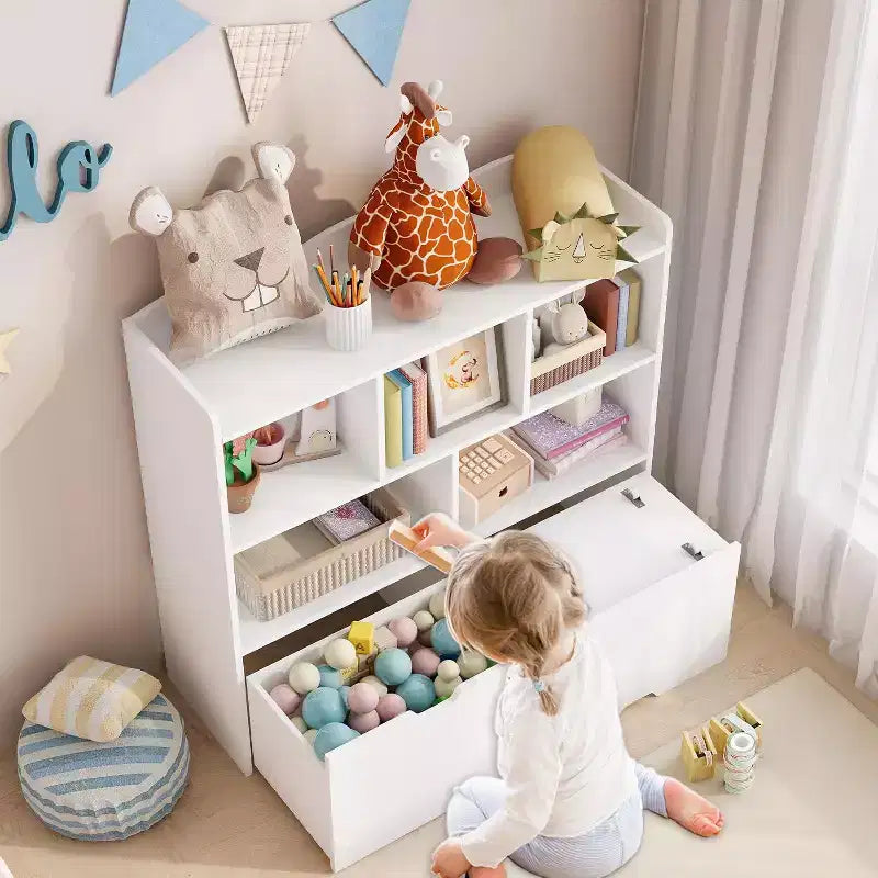 Organizador de almacenamiento de juguetes, estantería para niños, mueble de almacenamiento de juguetes, estantería para niños pequeños para habitación infantil, dormitorio, guardería, sala de estar