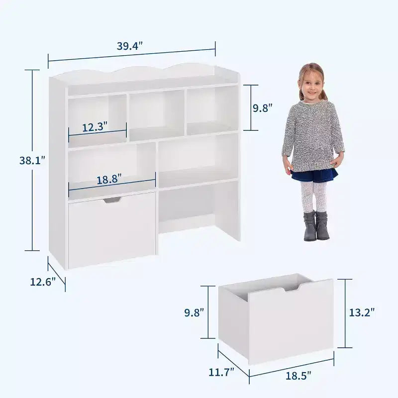 Organizador de almacenamiento de juguetes, estantería para niños, mueble de almacenamiento de juguetes, estantería para niños pequeños para habitación infantil, dormitorio, guardería, sala de estar
