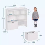 Organizador de almacenamiento de juguetes, estantería para niños, mueble de almacenamiento de juguetes, estantería para niños pequeños para habitación infantil, dormitorio, guardería, sala de estar