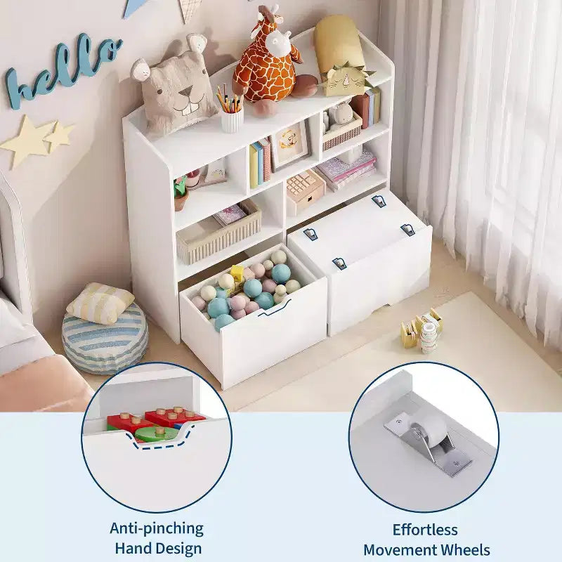 Organizador de almacenamiento de juguetes, estantería para niños, mueble de almacenamiento de juguetes, estantería para niños pequeños para habitación infantil, dormitorio, guardería, sala de estar