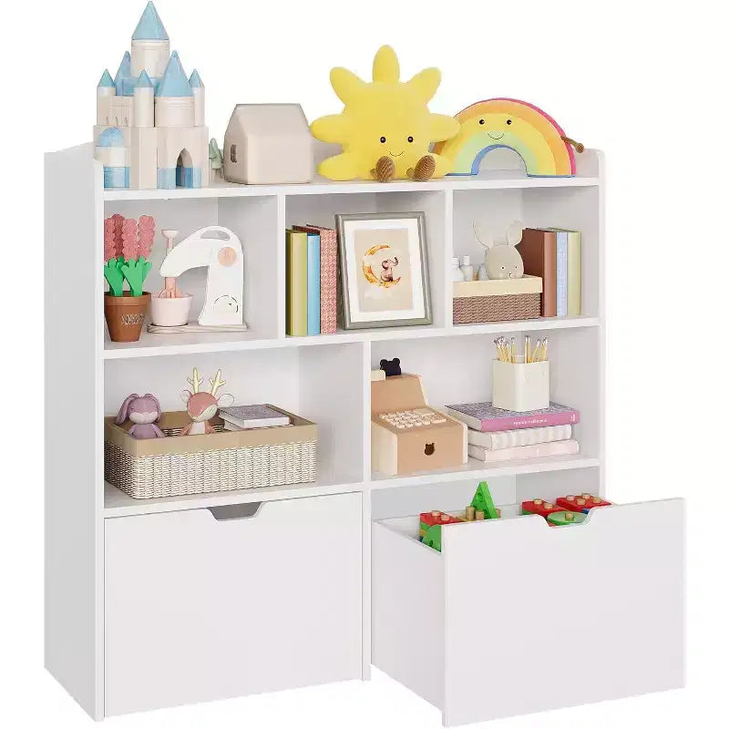 Organizador de almacenamiento de juguetes, estantería para niños, mueble de almacenamiento de juguetes, estantería para niños pequeños para habitación infantil, dormitorio, guardería, sala de estar