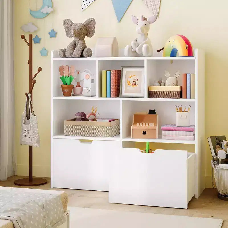 Organizador de almacenamiento de juguetes, estantería para niños, mueble de almacenamiento de juguetes, estantería para niños pequeños para habitación infantil, dormitorio, guardería, sala de estar