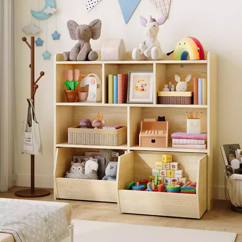 Toy Storage Organizer, Kid Bookshelf, Toy Storage Cabinet, Toddler Book Shelf for Kid Room, Bedroom, Nursery, Living Room