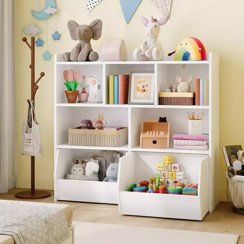 Organizador de almacenamiento de juguetes, estantería para niños, mueble de almacenamiento de juguetes, estantería para niños pequeños para habitación infantil, dormitorio, guardería, sala de estar