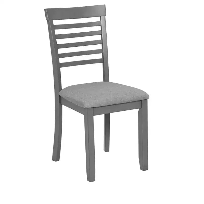 Comedor Moderno, Mesa Rectangular de Madera con Sillas Tapizadas, Comedor de Cocina, Gris