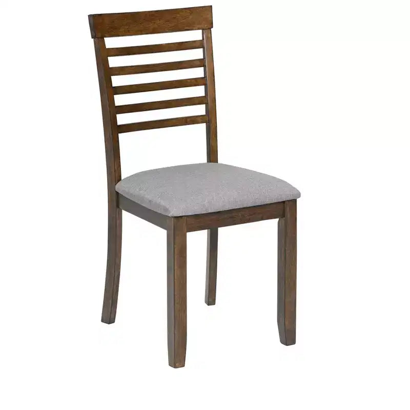 Comedor Moderno, Mesa Rectangular de Madera con Sillas Tapizadas, Comedor de Cocina, Gris