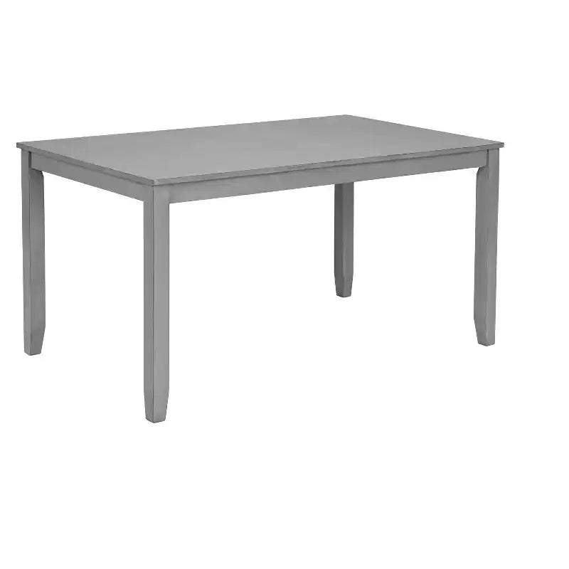 Comedor Moderno, Mesa Rectangular de Madera con Sillas Tapizadas, Comedor de Cocina, Gris