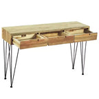 Mesa consola de teca maciza de 120x35x76 cm
