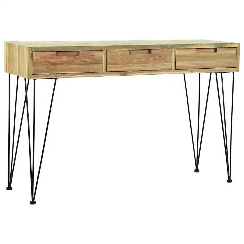 Mesa consola de teca maciza de 120x35x76 cm