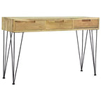 Mesa consola de teca maciza de 120x35x76 cm