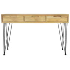 Mesa consola de teca maciza de 120x35x76 cm