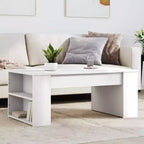 Mesa de centro blanca de madera manufacturada, mesa auxiliar pequeña