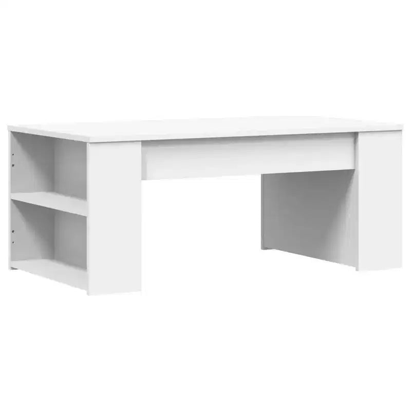 Mesa de centro blanca de madera manufacturada, mesa auxiliar pequeña