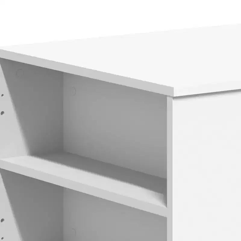 Mesa de centro blanca de madera manufacturada, mesa auxiliar pequeña