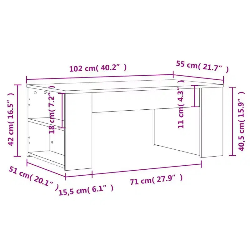 Mesa de centro blanca de madera manufacturada, mesa auxiliar pequeña