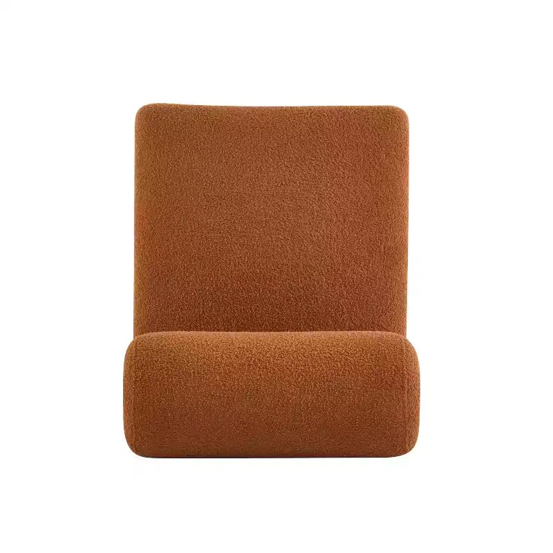 Sillón moderno de Boucle, marco de madera maciza, respaldo enrollado, tapicería suave y duradera, sala de estar, dormitorio, oficina