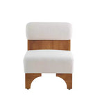 Sillón moderno de Boucle, marco de madera maciza, respaldo enrollado, tapicería suave y duradera, sala de estar, dormitorio, oficina