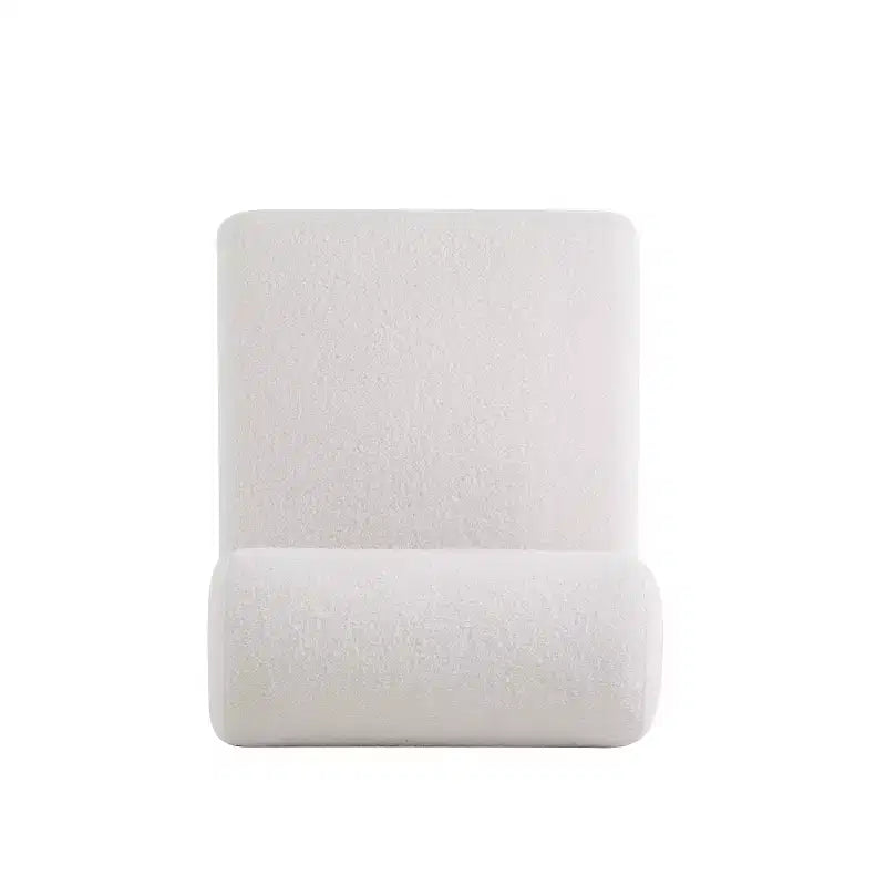 Sillón moderno de Boucle, marco de madera maciza, respaldo enrollado, tapicería suave y duradera, sala de estar, dormitorio, oficina
