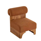 Sillón moderno de Boucle, marco de madera maciza, respaldo enrollado, tapicería suave y duradera, sala de estar, dormitorio, oficina