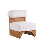 Sillón moderno de Boucle, marco de madera maciza, respaldo enrollado, tapicería suave y duradera, sala de estar, dormitorio, oficina