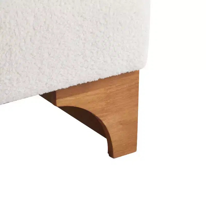 Sillón moderno de Boucle, marco de madera maciza, respaldo enrollado, tapicería suave y duradera, sala de estar, dormitorio, oficina