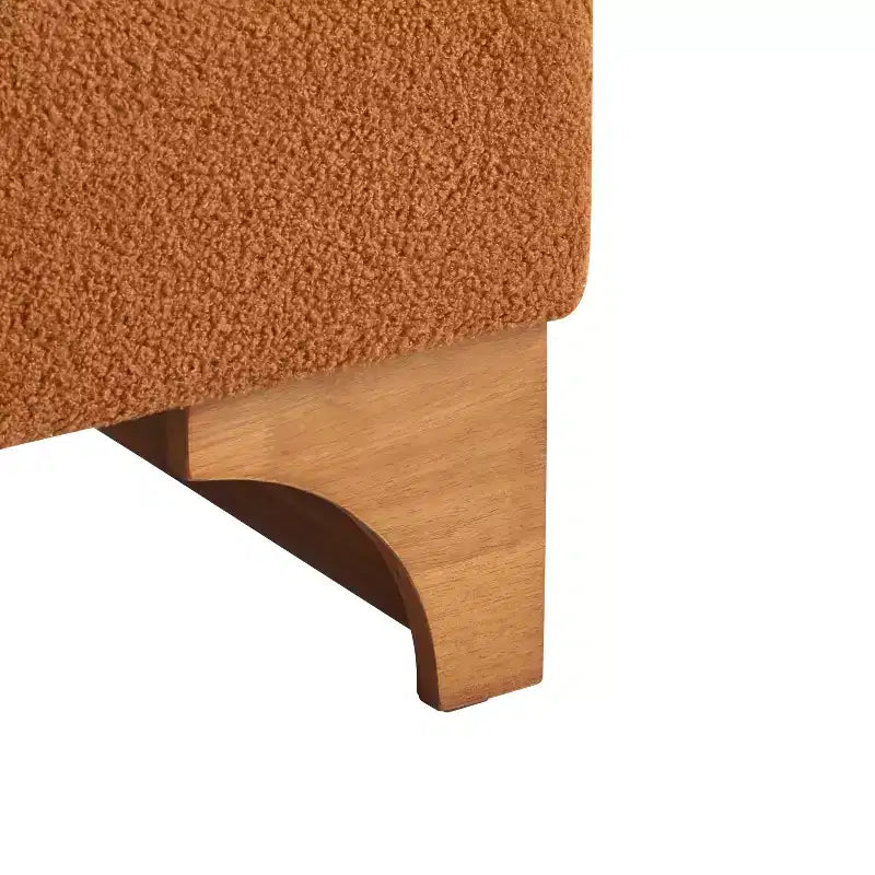 Sillón moderno de Boucle, marco de madera maciza, respaldo enrollado, tapicería suave y duradera, sala de estar, dormitorio, oficina