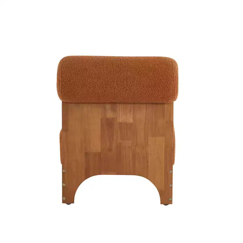 Sillón moderno de Boucle, marco de madera maciza, respaldo enrollado, tapicería suave y duradera, sala de estar, dormitorio, oficina