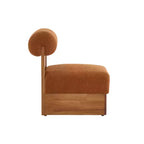 Sillón moderno de Boucle, marco de madera maciza, respaldo enrollado, tapicería suave y duradera, sala de estar, dormitorio, oficina