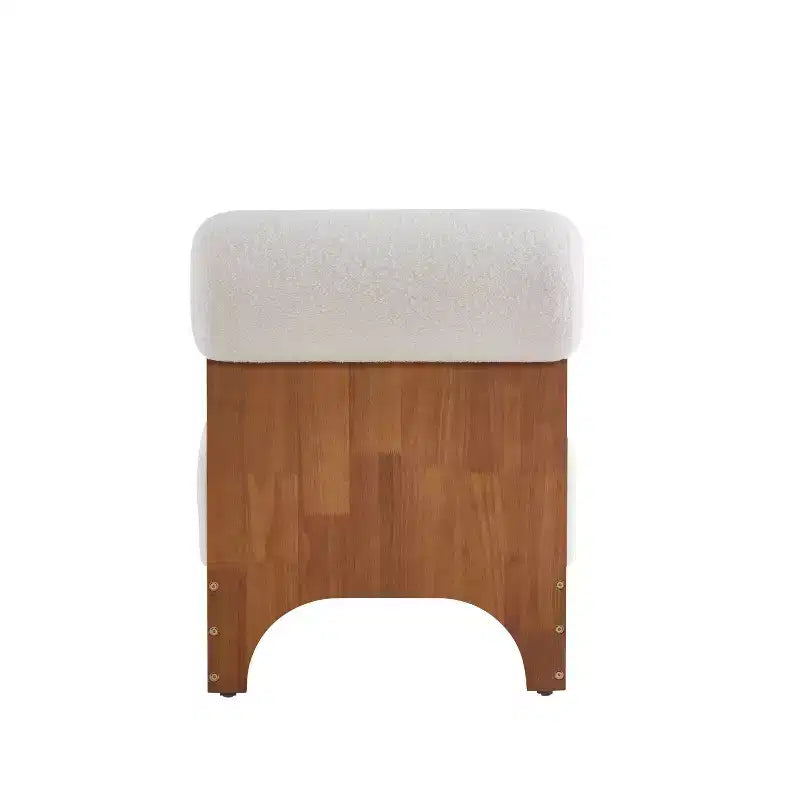 Sillón moderno de Boucle, marco de madera maciza, respaldo enrollado, tapicería suave y duradera, sala de estar, dormitorio, oficina