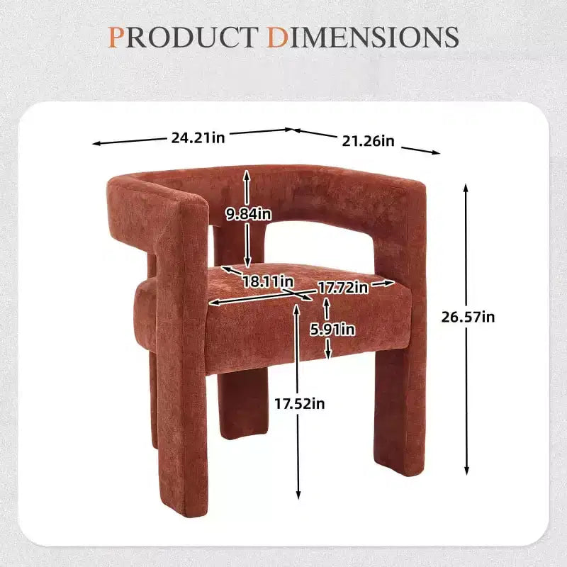 Sillas de comedor modernas tapizadas en chenilla con diseño de barril y estructura de madera, sillones decorativos para cocina, comedor o salón