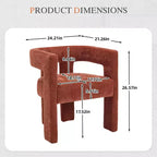 Sillas de comedor modernas tapizadas en chenilla con diseño de barril y estructura de madera, sillones decorativos para cocina, comedor o salón