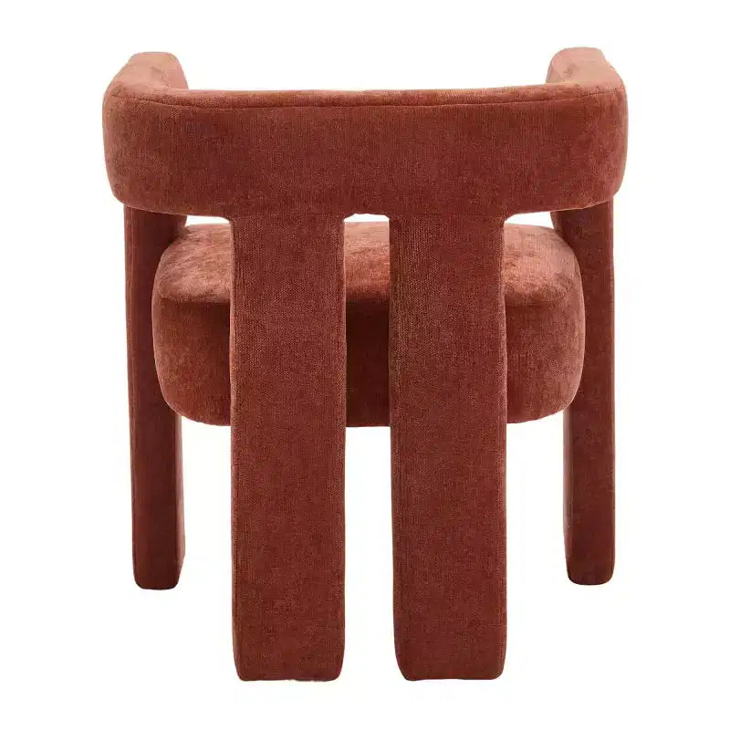 Sillas de comedor modernas tapizadas en chenilla con diseño de barril y estructura de madera, sillones decorativos para cocina, comedor o salón