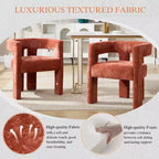 Sillas de comedor modernas tapizadas en chenilla con diseño de barril y estructura de madera, sillones decorativos para cocina, comedor o salón